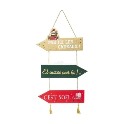 RETIF Deco De Noel Pancarte En Bois A Suspendre H50Cm Clearance