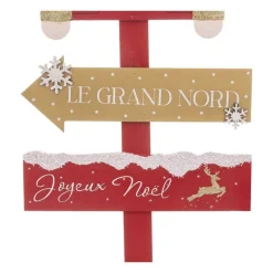 RETIF Deco De Noel Pancarte En Bois Avec Casse Noisette Rouge Et Dore H120Cm Online