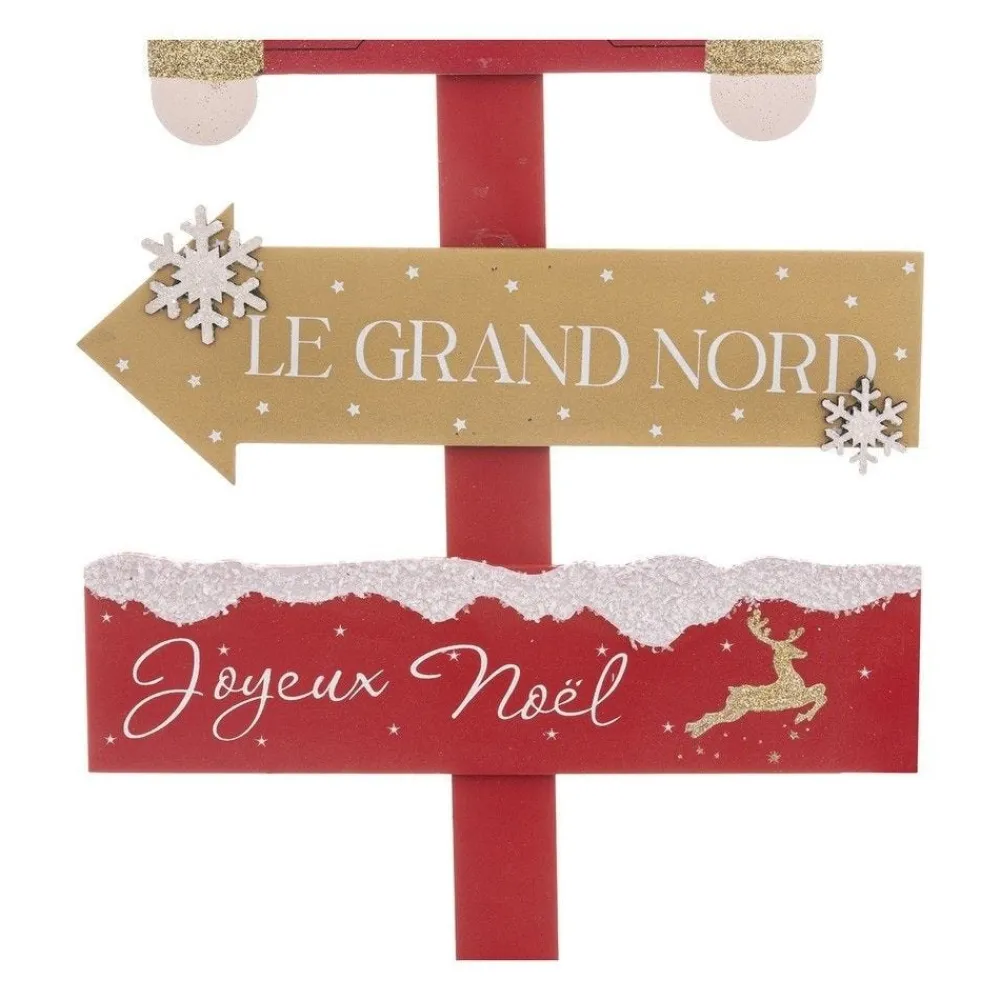 RETIF Deco De Noel Pancarte En Bois Avec Casse Noisette Rouge Et Dore H120Cm Online