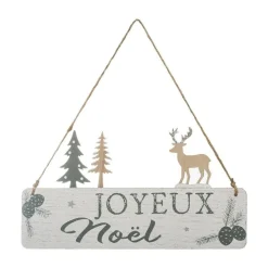 RETIF Deco De Noel Pancarte Joyeux Noel En Bois A Suspendre L 29Cm New