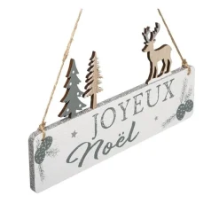RETIF Deco De Noel Pancarte Joyeux Noel En Bois A Suspendre L 29Cm New