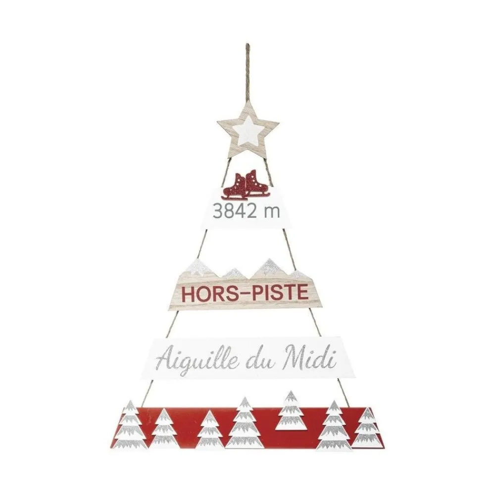 RETIF Deco De Noel Pancarte Sapin 'Hors Piste' En Bois H70Cm Best