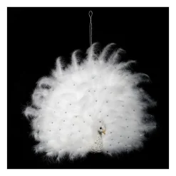 RETIF Deco De Noel Paon Blanc A Suspendre L 50Xh 70Cm Best Sale