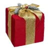 RETIF Deco De Noel Paquet Cadeau Rouge Et Dore Paillete 20X25Cm Shop