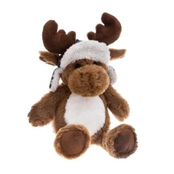 RETIF Deco De Noel Peluche Decorative Peluche Elan Brun Avec Chapka H25Cm Flash Sale