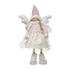 RETIF Deco De Noel Poupee Ange Rose En Jupe Etoilee Et Bonnet H42Cm Best