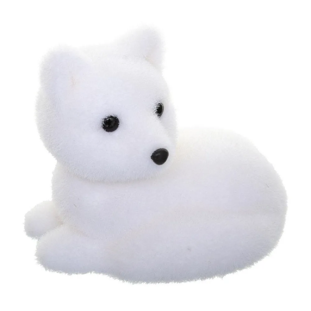 RETIF Deco De Noel Renard Couche Blanc Floque Cheap