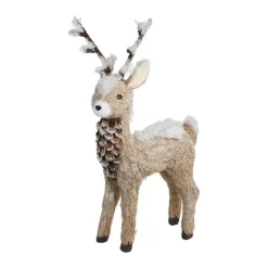RETIF Deco De Noel Renne Avec Bois Naturel H55Cm Outlet