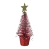 RETIF Deco De Noel Sapin De Table Rouge A Paillettes H14Cm Sale