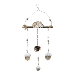 RETIF Deco De Noel Suspension En Bois Avec Renard H42Cm New
