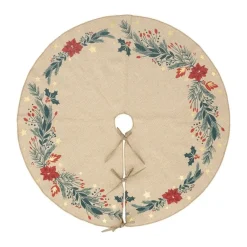 RETIF Deco De Noel Tapis Pour Pied De Sapin Motif Poinsettia O90Cm Fashion