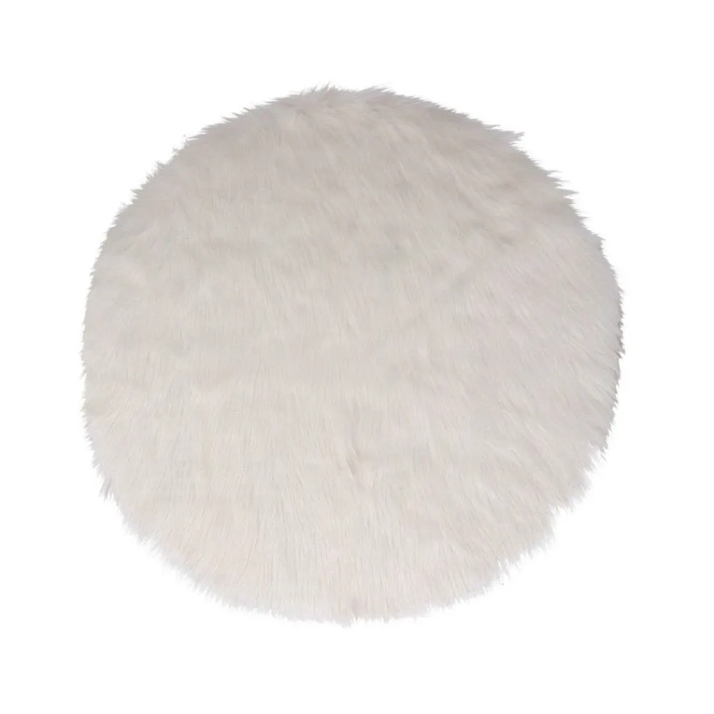 RETIF Deco De Noel Tapis Pour Pied De Sapin En Fourrure Blanche O90Cm Best
