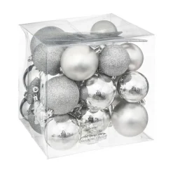 RETIF Deco De Sapin De Noel Kit 35 Pieces Boule Flocon Et Cimier Argente Shop