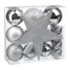 RETIF Deco De Sapin De Noel Kit De 18 Pieces Boules Et Cimier Argent Fashion
