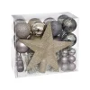 RETIF Deco De Sapin De Noel Kit 44 Pieces Boule Guirlande Et Cimier Champagne Gris New