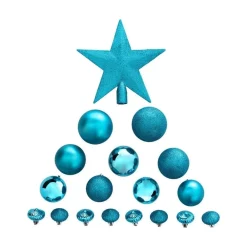 RETIF Deco De Sapin De Noel Kit De 18 Pieces Boules Et Cimier Turquoise Shop