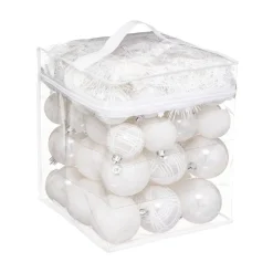 RETIF Deco De Sapin De Noel Kit 52 Pieces Boule Guirlande Et Cimier Blanc Fashion