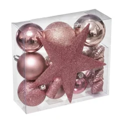 RETIF Deco De Sapin De Noel Kit De 18 Pieces Boules Et Cimier Nuance De Rose Cheap