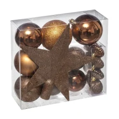 RETIF Deco De Sapin De Noel Kit De 18 Pieces Boules Et Cimier Bronze Et Marron Store