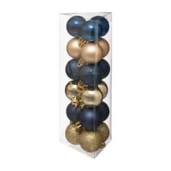 RETIF Deco De Sapin Lot De 18 Boules De Noel O3Cm Bleu Et Champagne Fashion