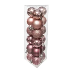 RETIF Deco De Sapin Lot De 18 Boules De Noel O3Cm Rose Flash Sale
