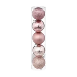 RETIF Deco De Sapin Lot De 5 Boules De Noel O5Cm Rose Online