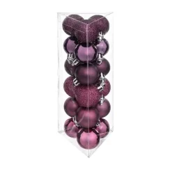 RETIF Deco De Sapin Lot De 18 Boules De Noel O3Cm Cassis Et Fuchsia Sale