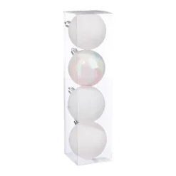 RETIF Deco De Sapin Lot De 4 Boules De Noel O8Cm Blanc Best