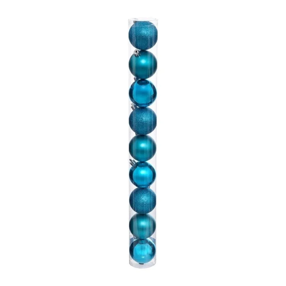 RETIF Deco De Sapin Lot De 9 Boules De Noel O6Cm Turquoise Fashion