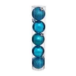 RETIF Deco De Sapin Lot De 5 Boules De Noel O5Cm Turquoise Cheap