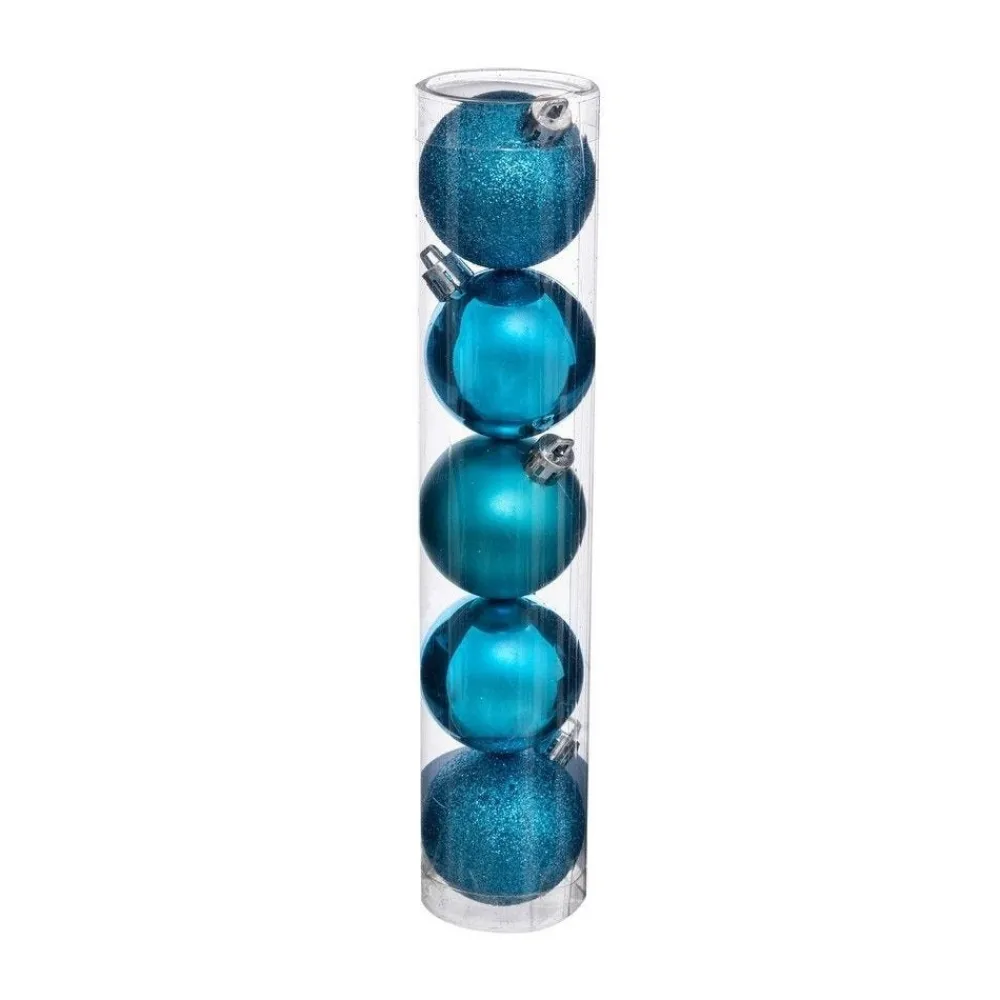 RETIF Deco De Sapin Lot De 5 Boules De Noel O5Cm Turquoise Cheap