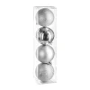 RETIF Deco De Sapin Lot De 4 Boules De Noel O8Cm Argent Discount