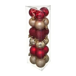RETIF Deco De Sapin Lot De 18 Boules De Noel O3Cm Rouge Et Or Sale