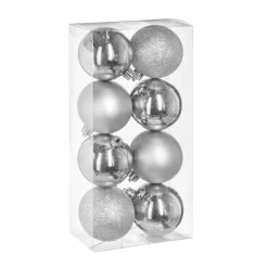 RETIF Deco De Sapin Lot De 8 Boules De Noel O7Cm Argent Shop