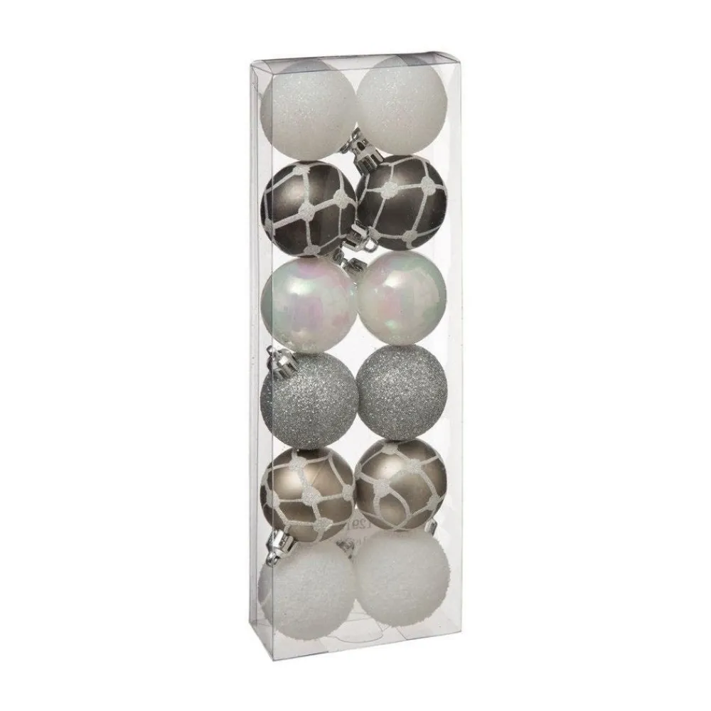 RETIF Deco De Sapin Lot De 12 Boules De Noel O4Cm Dore Et Argente Best Sale