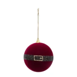 RETIF Deco De Sapin Lot De 4 Boules De Noel O8Cm Rouge Et Vert Avec Galon Or Fashion