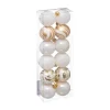 RETIF Deco De Sapin Lot De 12 Boules De Noel O4Cm Or Et Blanc Store