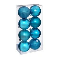 RETIF Deco De Sapin Lot De 8 Boules De Noel O7Cm Turquoise Store