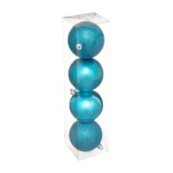 RETIF Deco De Sapin Lot De 4 Boules De Noel O8Cm Turquoise Cheap