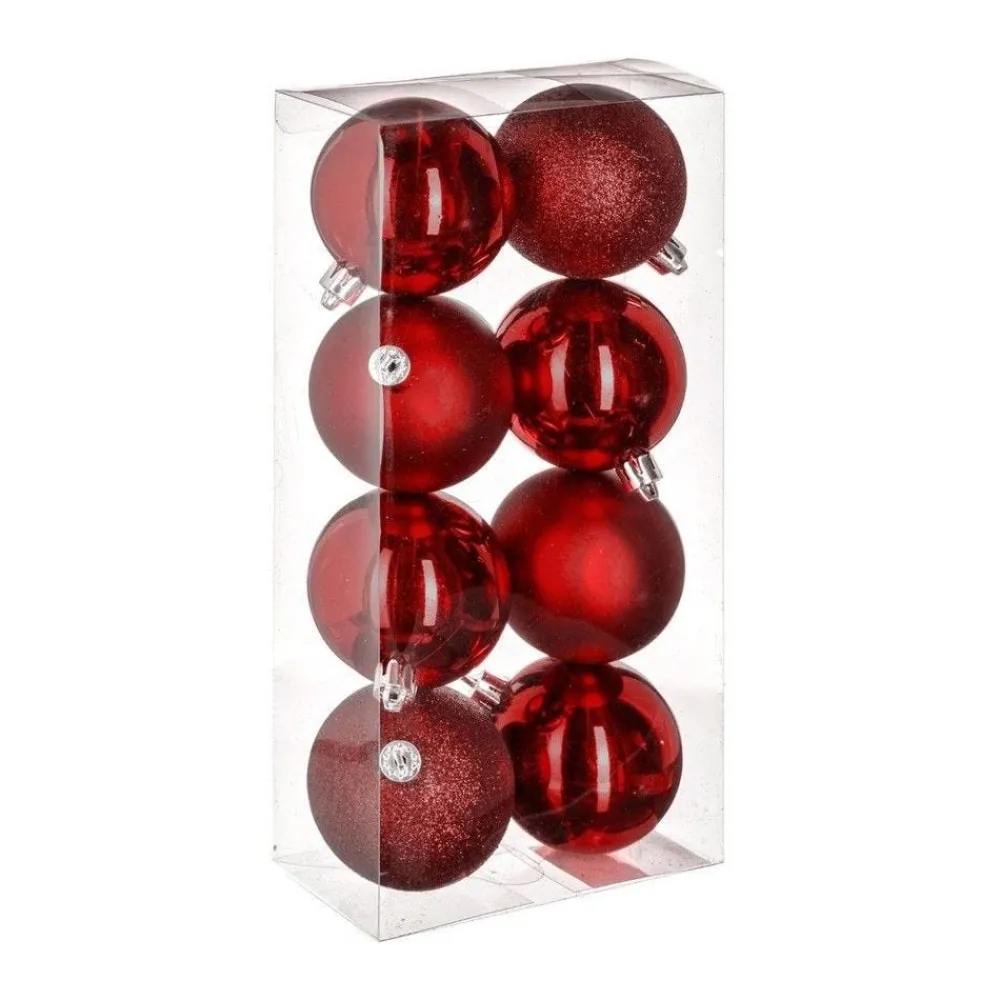 RETIF Deco De Sapin Lot De 8 Boules De Noel O7Cm Rouge Sale