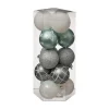 RETIF Deco De Sapin Lot De 15 Boules De Noel O5Cm Argente Et Vert Outlet