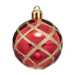 RETIF Deco De Sapin Lot De 12 Boules De Noel O4Cm Vert Rouge Et Or New