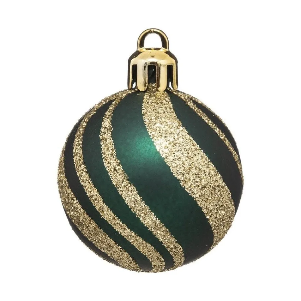 RETIF Deco De Sapin Lot De 12 Boules De Noel O4Cm Vert Rouge Et Or New