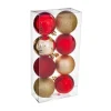 RETIF Deco De Sapin Lot De 8 Boules De Noel O7Cm Rouge Et Or Fashion