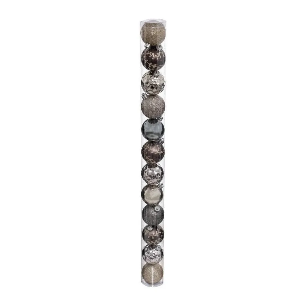RETIF Deco De Sapin Lot De 12 Boules De Noel O6Cm Champagne Violet Et Gris Best Sale