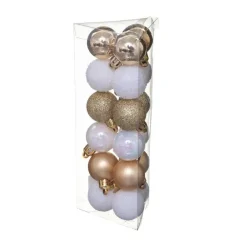 RETIF Deco De Sapin Lot De 18 Boules De Noel O3Cm Or Et Blanc Best Sale