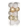 RETIF Deco De Sapin Lot De 15 Boules De Noel O5Cm Or Et Blanc New