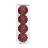 RETIF Deco De Sapin Lot De 4 Boules De Noel O8Cm Effet Maille Rouge Shop