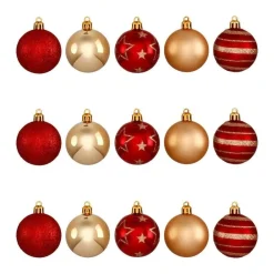 RETIF Deco De Sapin Lot De 15 Boules De Noel O5Cm Rouge Et Champagne Flash Sale