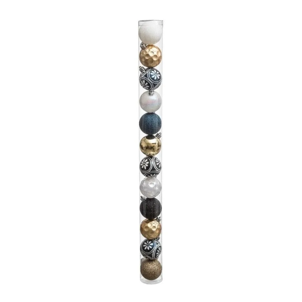 RETIF Deco De Sapin Lot De 12 Boules De Noel O6Cm Bleu Et Or Outlet